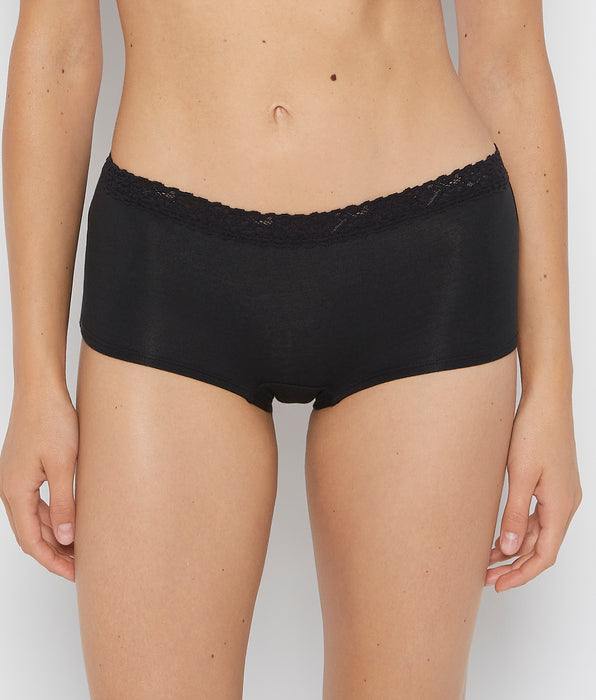 La Senza Boyshort Pantie with Cozy Trim in Tuxedo Black