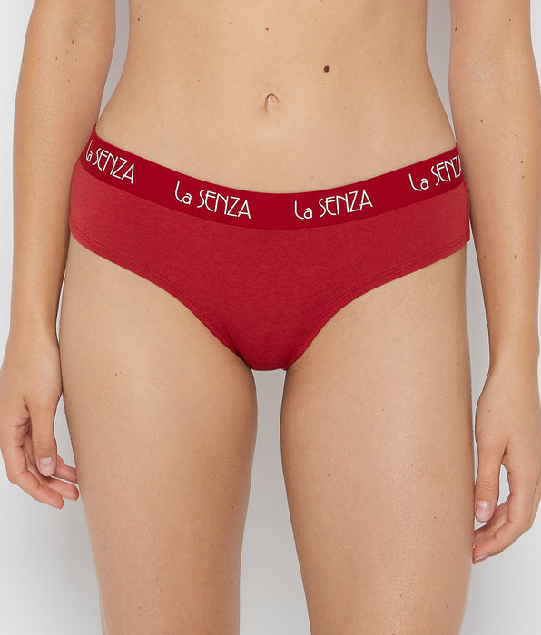 La Senza Art Deco Logo Hipster Panty in Crimson Heather