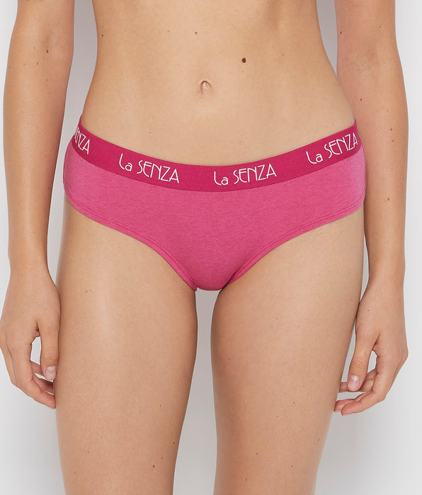 La Senza Art Deco Logo Hipster Panty in Fuchsia Red Heather