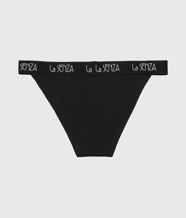 La Senza Mini Cheeky Panty with Art Deco Logo in Tuxedo Black