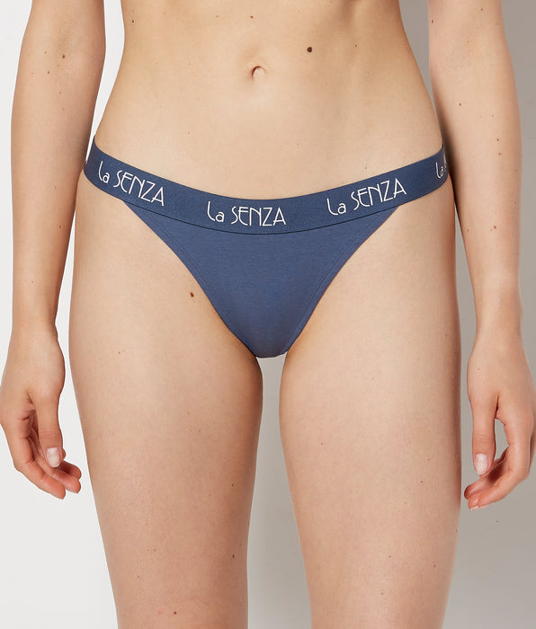 La Senza Mini Cheeky Panty with Art Deco Logo in Vintage Indigo