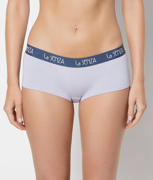 La Senza Boyshort Panty with Art Deco Logo in Blue