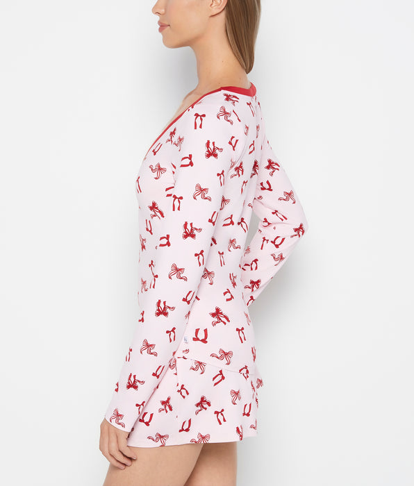 La Senza Haut à manches longues en jersey brossé à encolure en V grosses boucles douces