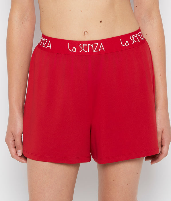 La Senza Short en jersey brossé avec logo Art déco cramoisi