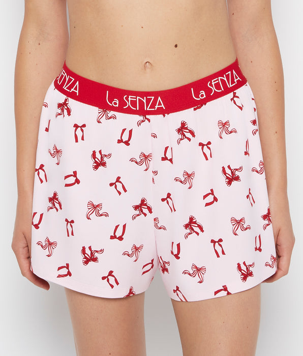 La Senza Brush Jersey Shorts with art deco logo in Big Sweet Bows