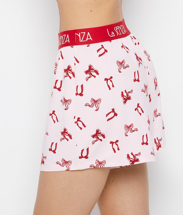 La Senza Brush Jersey Shorts with art deco logo in Big Sweet Bows