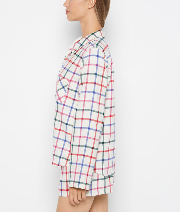 La Senza Flannel Sleep Shirt in Large Jingle Plaid