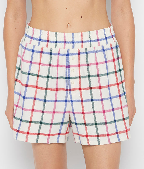 La Senza Flannel Boxer Short in Large Jingle Plaid