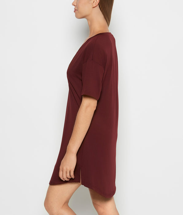 La Senza Brushed Jersey Sleep Shirt in Russian Ruby