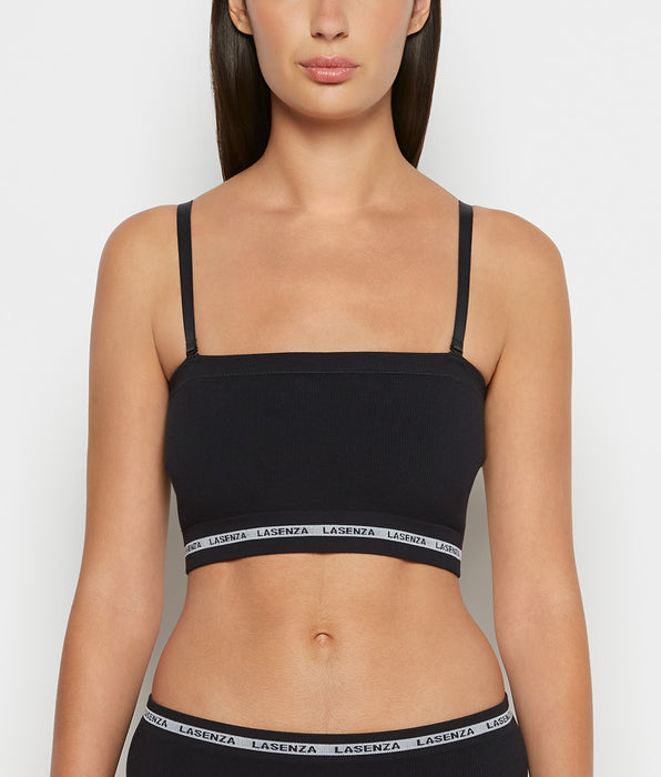 La Senza Seamless Bandeau in Tuxedo Black