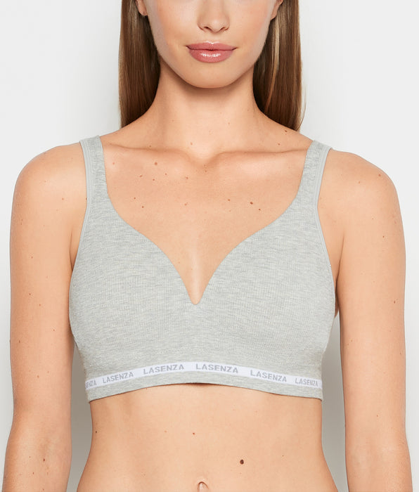 La Senza Seamless Triangle Padded Bra in Heather Grey