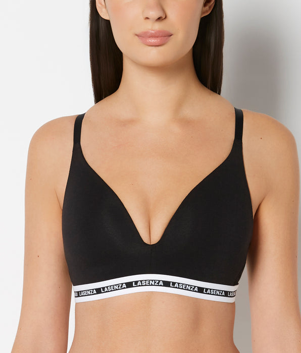 La Senza Triangle Padded Bra in Tuxedo Black