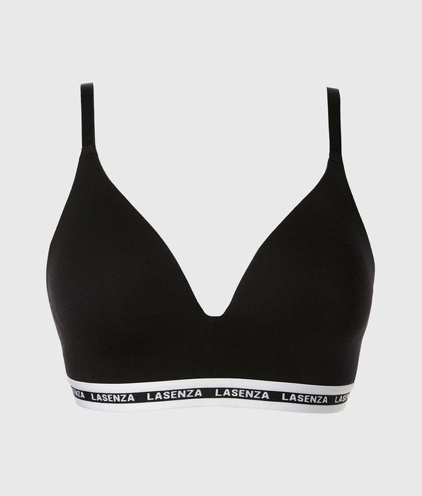 La Senza Triangle Padded Bra in Tuxedo Black
