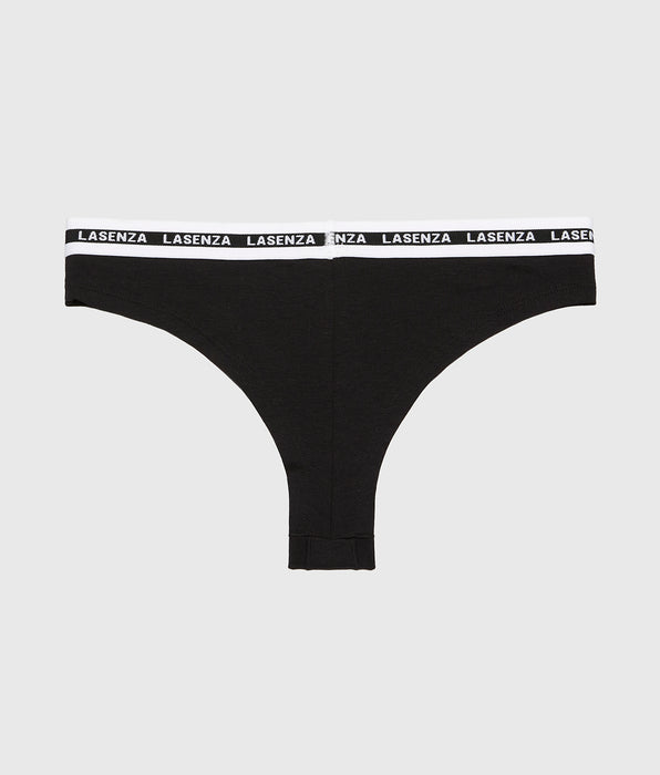 La Senza Icons Thong Panty in Tuxedo Black