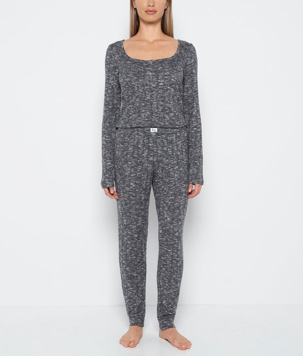 La Senza PJ Set with LS Logo Patch in Tuxedo Black