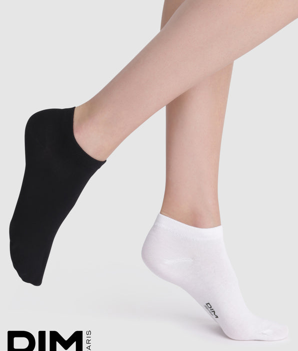 La Senza Pack of 2 Cotton Ankle Socks in Black and White