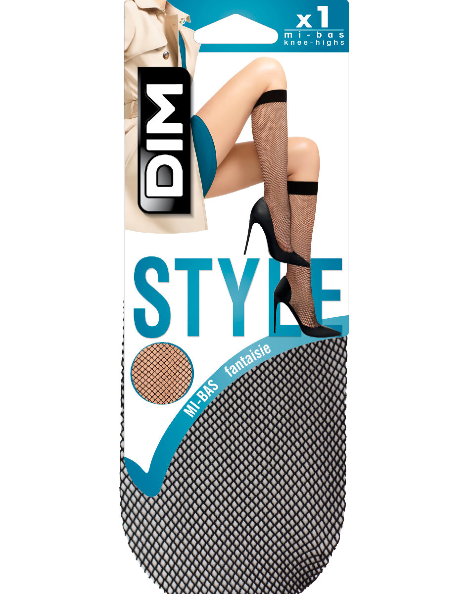 Fishnet Knee High Stocking in Black
