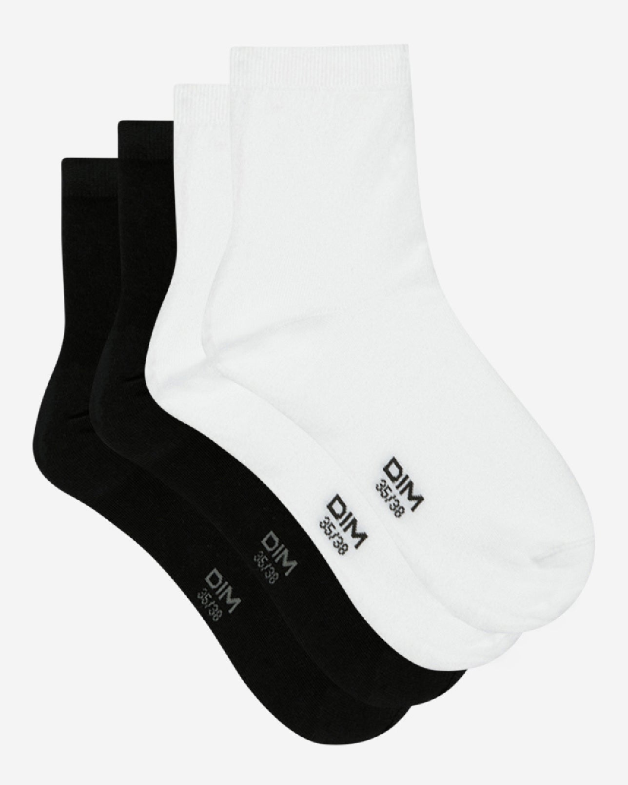 Pack of 2 Cotton Socks in Black and White