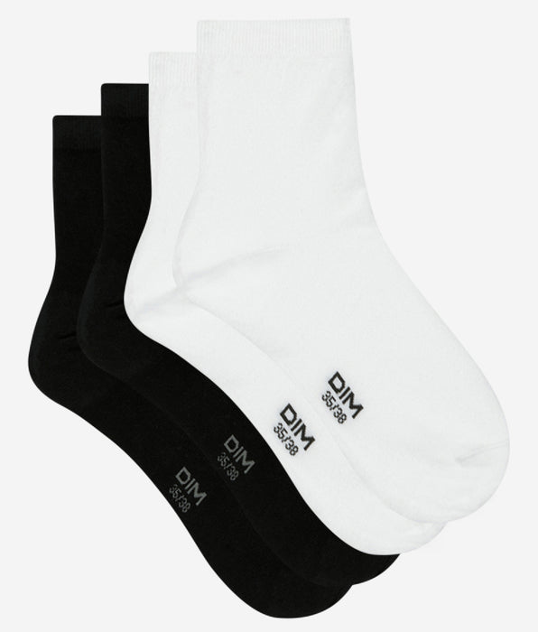 La Senza Pack of 2 Cotton Socks in Black and White