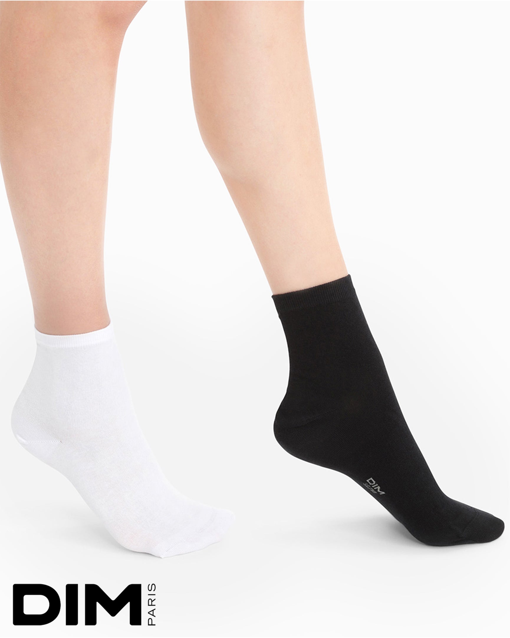 Pack of 2 Cotton Socks in Black and White