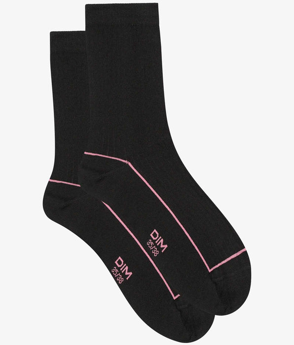 La Senza Cotton Sports Crew Sock in Black