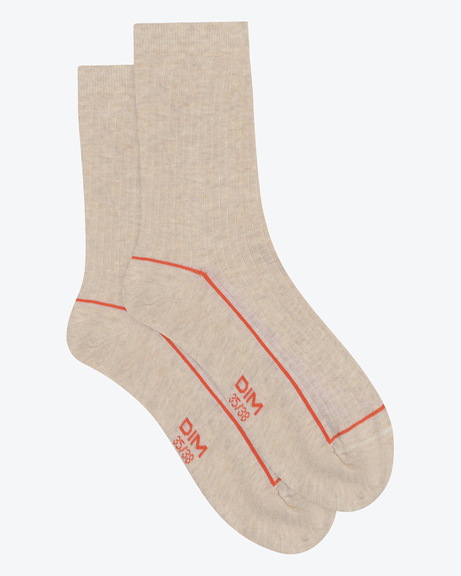 Cotton Sports Crew Sock in Soft Cream