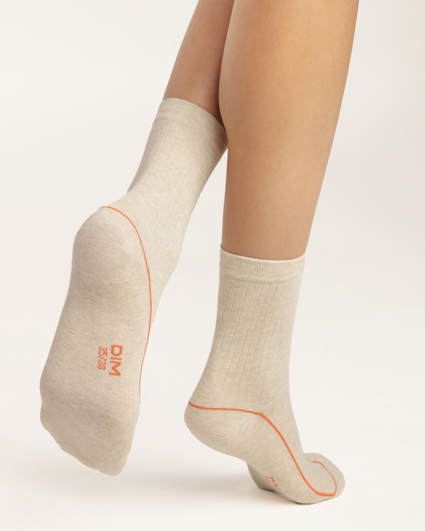 Cotton Sports Crew Sock in Soft Cream