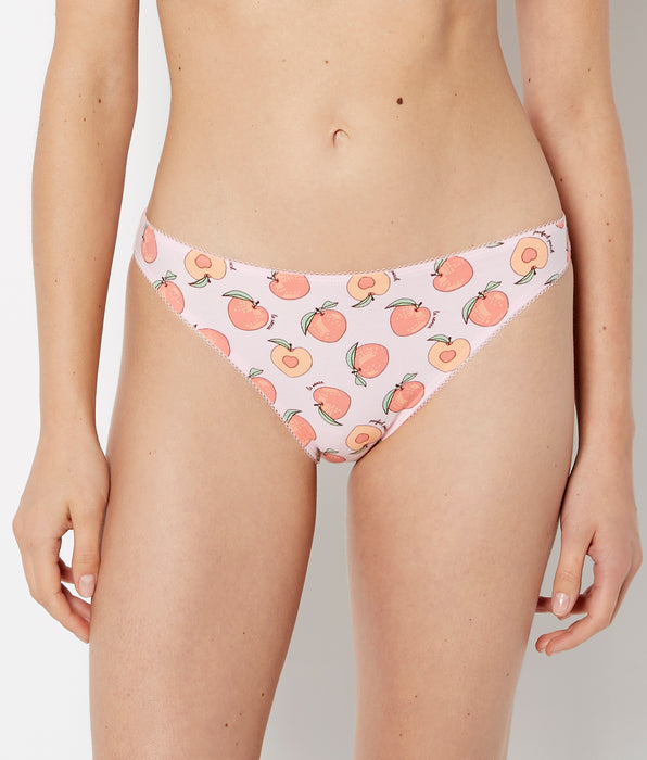 La Senza Bikini Cotton Panty and Picot Trim in Perfect Peach