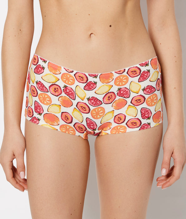 La Senza Boyshort Cotton Panty and Picot Trim in Tropical Fruit