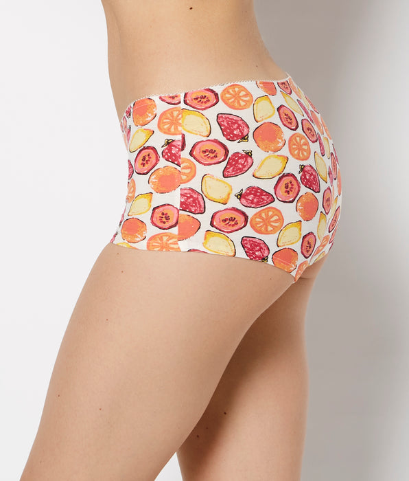 La Senza Boyshort Cotton Panty and Picot Trim in Tropical Fruit