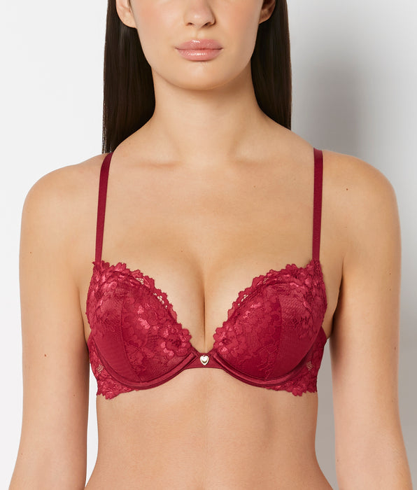 La Senza Push Up Plunge bra with Romantic Lace in Plum Rose