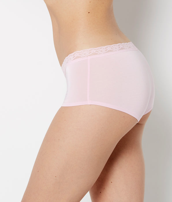 La Senza Ultrasoft Modal Boyshort Panty with Lace Trim in Sweet Dream