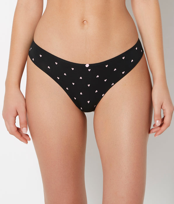 La Senza Ultrasoft Modal Cheeky Thong Panty with Rosette Detail in Tiny Heart