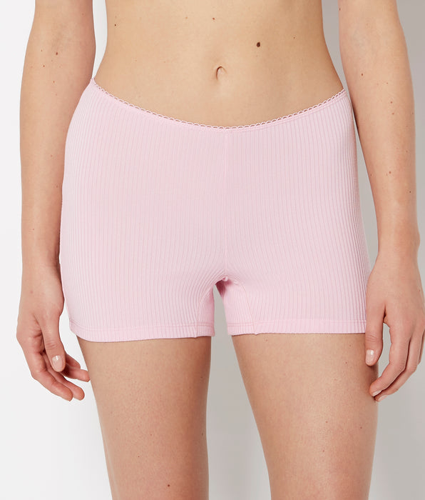 La Senza Casual Sleep Ribbed Short With Picot Trim in Sweet Dream
