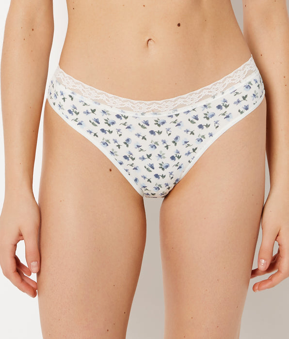 La Senza Ultrasoft Modal Bikini Panty With Lace Trim In Breezy Floral