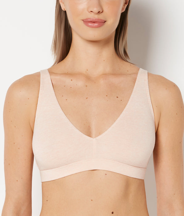 La Senza Cotton Triangle Bralette In Pearl Blush Heather