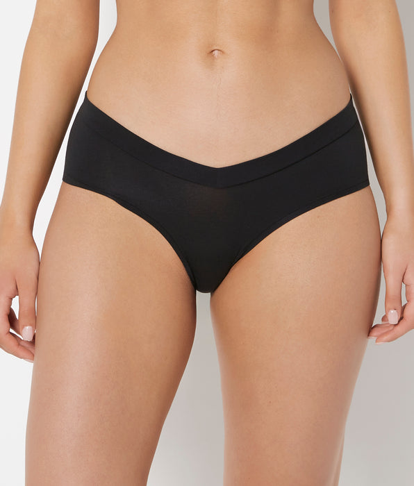 La Senza Hipster Wide Waist Cotton Panty In Tuexdo Black