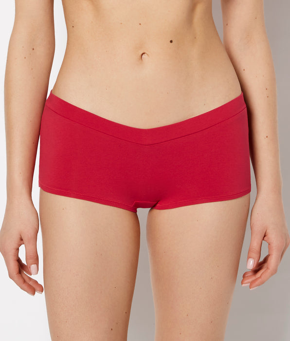 La Senza Boyshort Wide Waist Cotton Panty in Passion Red