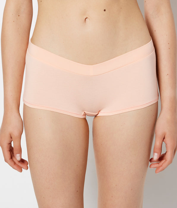 La Senza Boyshort Wide Waist Cotton Panty in Tropical Peach