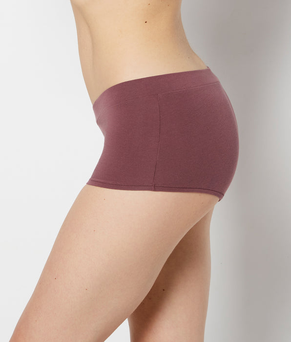 La Senza Boyshort Wide Waist Cotton Panty in Plum Wine