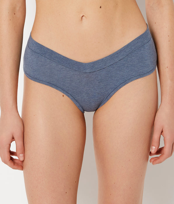La Senza Hipster Wide Waist Cotton Panty In Vintage Indigo Heather