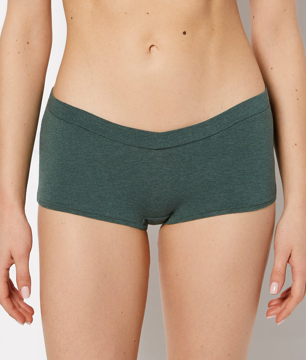 La Senza Garçonne en coton à taille large vert jungle chiné