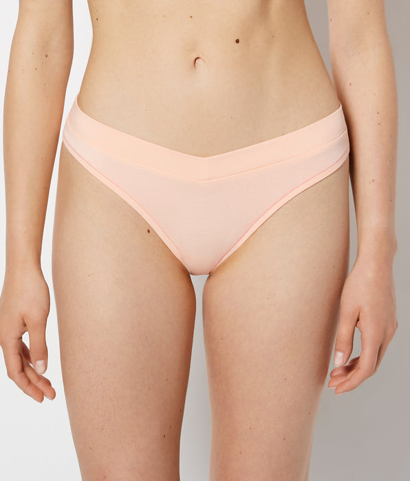 La Senza Bikini Wide Waist Cotton Panty in Tropical Peach