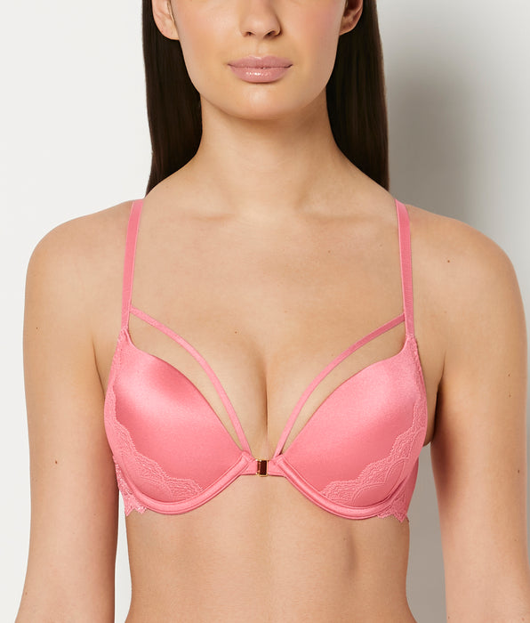 La Senza Up 2 Cup Plunge Bra with Exquisite Lace in Pink Lemonade