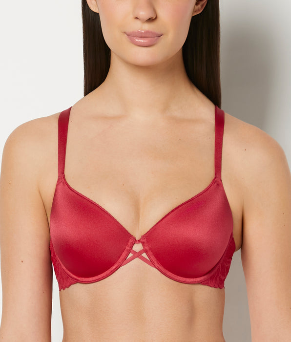 La Senza Lightly Lined Full Coverage Bra with Lush Lace Wing in Passion Red