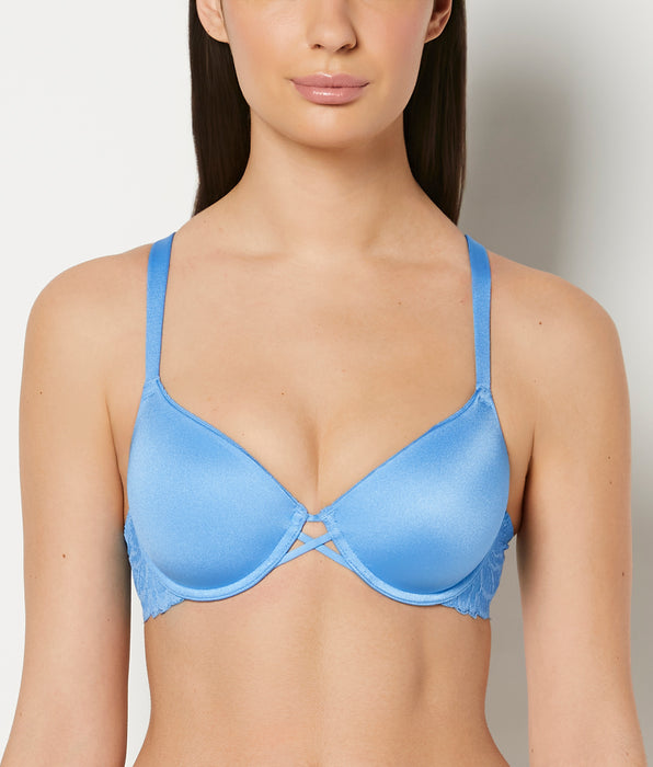 La Senza Lightly Lined Full Coverage Bra with Lush Lace Wing in Azure Blue