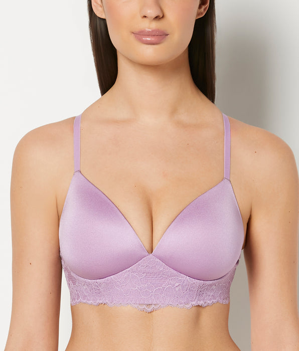 La Senza Lightly Lined Wireless Bra with Charmed Lace Wing in Regal Orchid