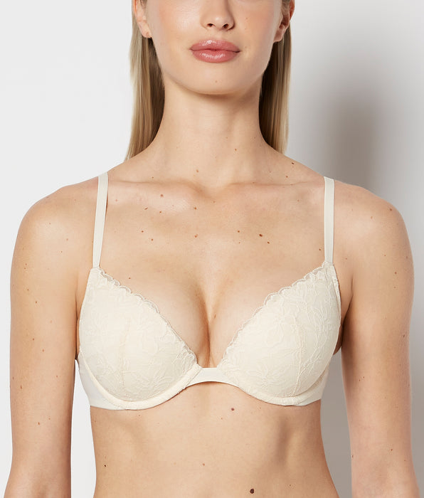 La Senza Push Up Bra with Poetic Lace in Pearled Ivory