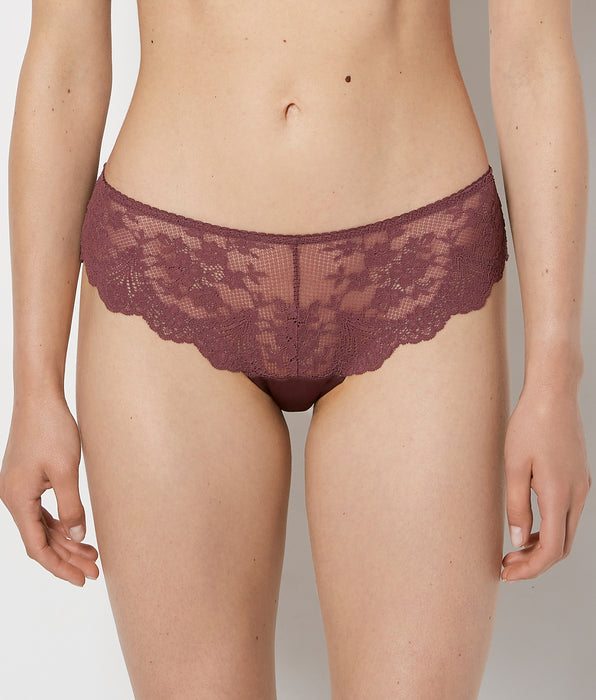La Senza Diva Cheeky Panty with Timeless Lace in Plum Wine