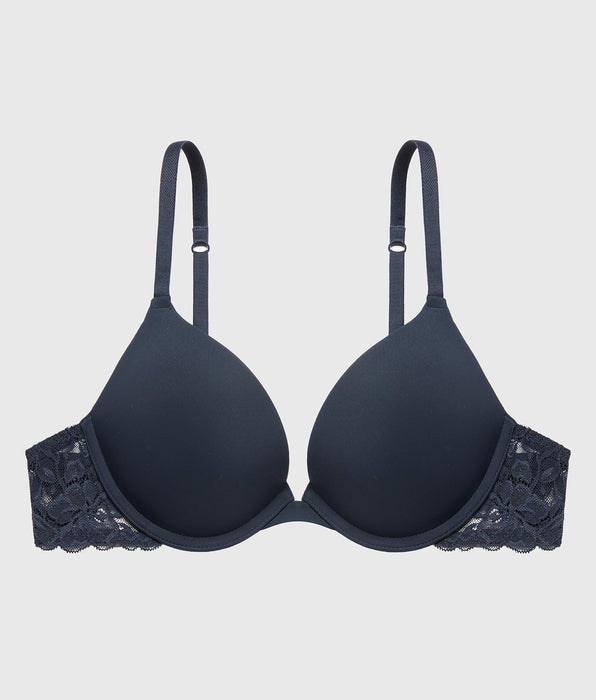 La Senza Push Up Bra with Poetic Lace Wing in Navy Blazer